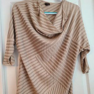 Dana Buchanan Women's XL Taupe Tunic Sweater w/ Cowl Neck